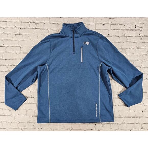 Under Armour GO DC SOUTH Fleece 1/4 Zip Pullover Cold Gear Blue MENS SZ XL - Picture 1 of 9